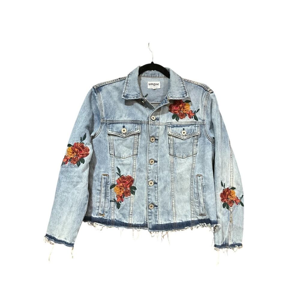 Umgee Denim Jacket Embroidered Women Small